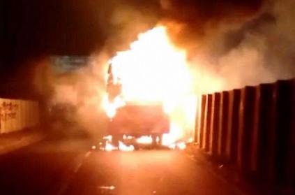 Bus fire accident at chennai