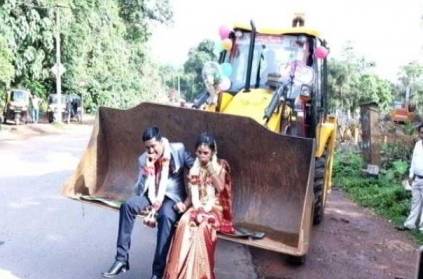 இப்படியும் 'திருமண ஊர்வலம்' போகலாம்.. வைரலாகும் புகைப்படங்கள்!