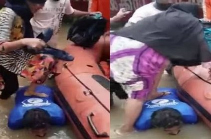 முதுகை படியாக்கிய மீனவர்..வெள்ளத்தை விரட்டிய மனிதநேயம் !