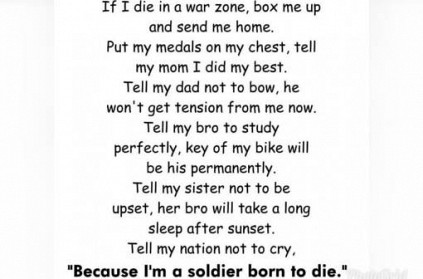 Soldier poem goes viral on social media