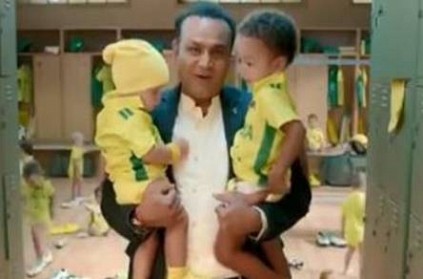Virender Sehwag Turns Babysitter In New TV Advertisement video