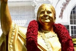 AIADMK unveils new replacement statue of J Jayalalithaa