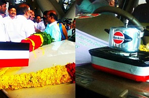 Check out TTV Dhinakaran's specially decorated car