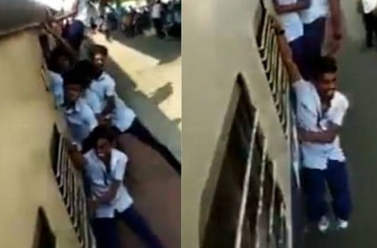 Chennai - Students caught doing dangerous stunts on train