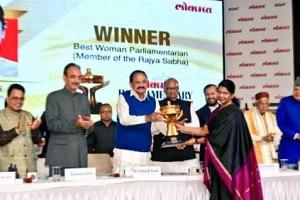 MP Kanimozhi receives Best Women Parliamentarian Award