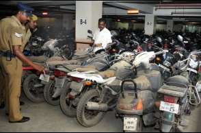 Numerous two wheelers abandoned in CMBT parking lot