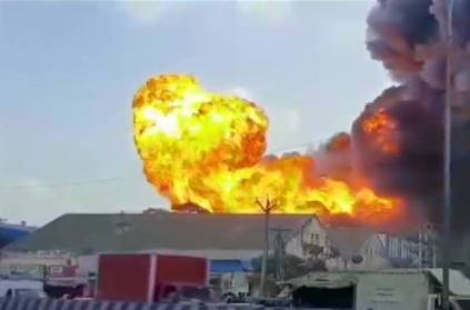 Madhavaram chennai oil warehouse set on fire video viral