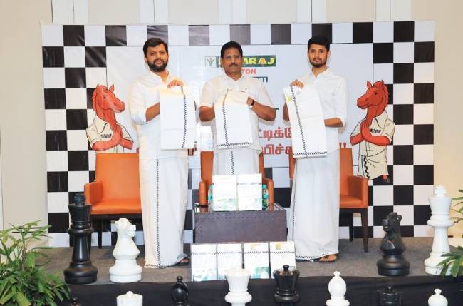 A knight wearing dhoti, shirt with folded hands is the 44th Chess Olympiad  mascot