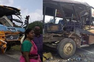 Salem Accident CCTV Footage Released: Speeding Government and Private Buses Collide With Each Other!