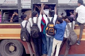School students in uniform fight in govt bus, stones pelted on bus