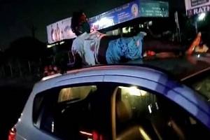 VIDEO: After getting hit by Car, Chennai Man left to Cling on to the Running Vehicle!