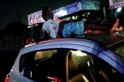VIDEO: Chennai Man left to cling on to life on top of car!