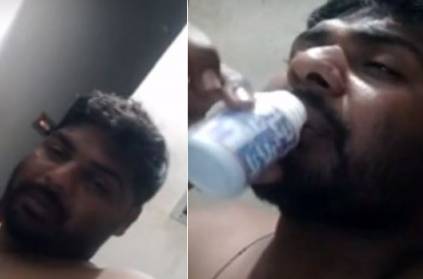 Villupuram man drinks poison over depression in wife, video