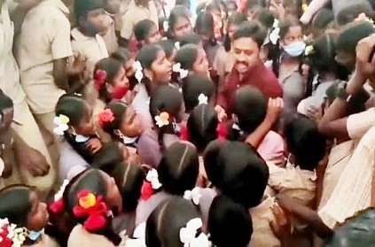 Emotional students cling to teacher, refuses to accept his transfer