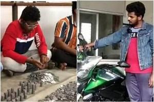 Tamil Nadu youth buys 2.6 lakh dream-bike with Re 1 coins collected over 3 years