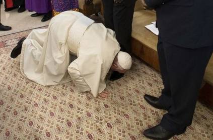 82-Year-Old Pope Kisses Feet Of Sudan leaders for \"Peace\", Leaves ever