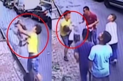 Baby Falls From Second Floor, Caught By Teenager In Video