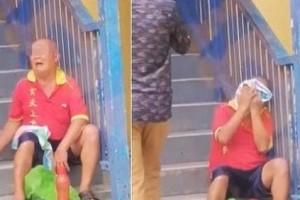 WATCH VIDEO: Beggar Caught Fake Crying As He Asks People For Money
