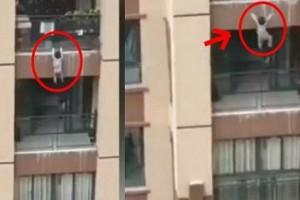 Chilling Video: 3-year-old baby falls from 6th floor