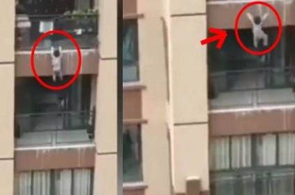 Chilling Video: Toddler falls from 6th floor ends up uninjured