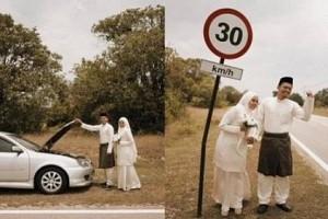 After Car Breaks Down, This Newly-Married Couple Breaks Internet! See Pictures