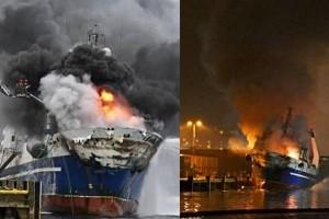 Fishing Boat Caught 'Fire'; Nearby Schools Closed and 'Explosion' Risk Found!