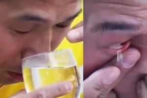 Video Viral! Man drinks water from his nose brings it out through eyes