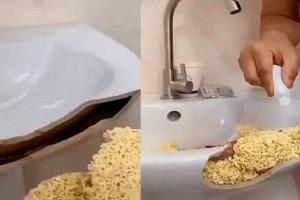'Maggi Noodles' can fix hunger as well as broken sink: Watch Viral Video To Believe
