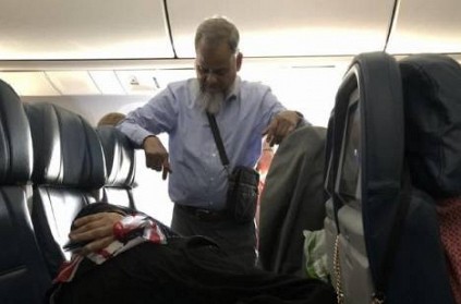Man Stands For 6 hours on flight for wife to sleep: Photo Viral 