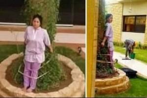 Owner tied maid to a tree as punishment; the reason is disheartening