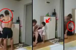 Disturbing Video: Man beats wife for 3 hours before 2-year-old son for not speaking language properly