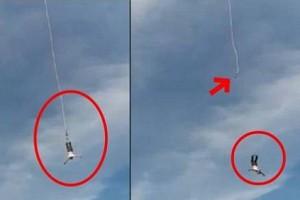 Video Man Falls After Bungee Jumping Rope Breaks World News