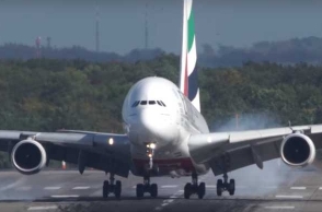 Watch: Terrifying landing by world’s largest passenger plane
