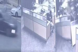 Shocking Video: Woman learns Car driving, breaks the wall and crashes into an office