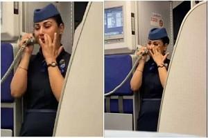 "Don't want to go..." - IndiGo air hostess's tearful farewell speech goes viral!