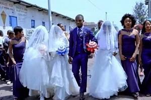 Man marries triplets at the same time after all three sisters propose to him