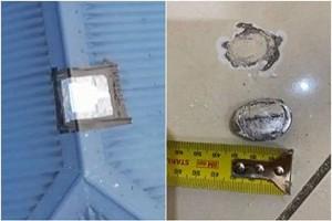 STRANGE: Unidentified metal object crashes through roof, slightly misses baby bouncer - Details!