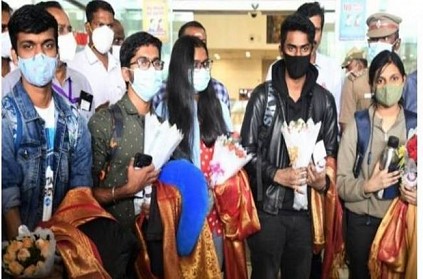 Tamil students who were stranded in Ukraine return to Chennai