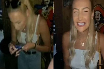 woman flaunts her hidden talent unlocks phone by spit