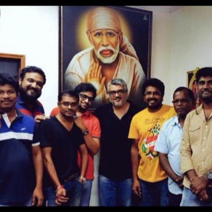 Ajith pays a visit to Vedalam post-production team Ajith pays a visit to Vedalam post-production team