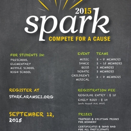 Details on Aram Sei's second annual signature event, Spark - Compete for a cause!