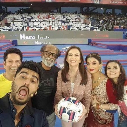 Rajini gives it to Nitu Ambani to kick start ISL!