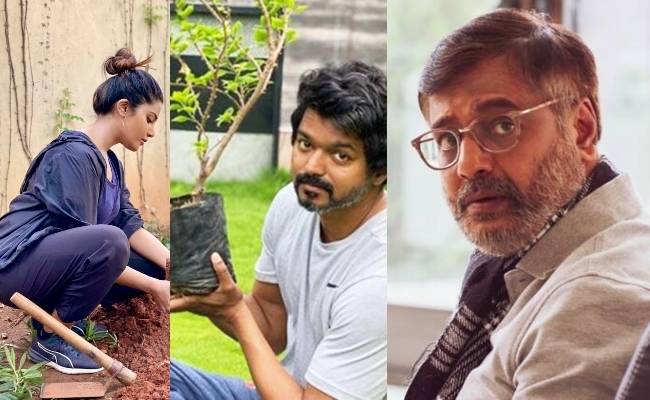 Aathmika plants saplings in memory of late actor Vivekh