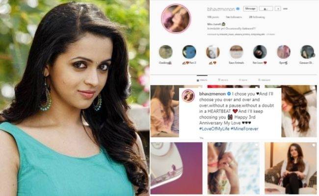 Actress Bhavana's romantic post with lovely pics go viral on social media