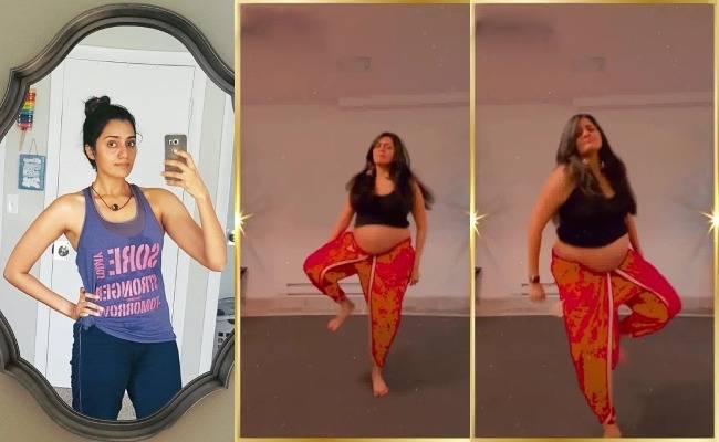 Actress Iswarya Prabhakar's semma dance with baby bump again