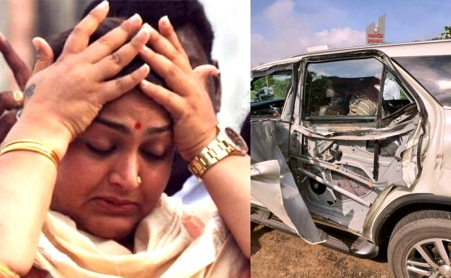 Actress Khushbu meets with a car accident; shares shocking pics from the spot