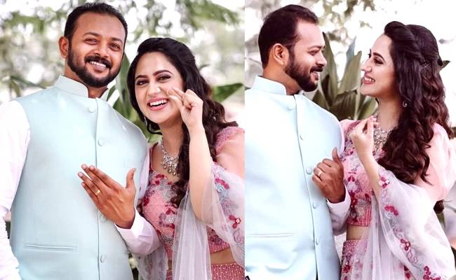 Actress Miya George's viral engagement pics and video with Ashwin Philip scream LOVE and LOVE only