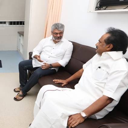 Ajith Kumar visits Kauvery hospital to meet Karunanidhi
