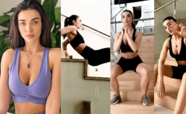 Amy Jackson's workout video on quarantine- Corona lockdown