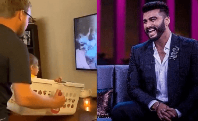 Arjun Kapoor shares a viral video of a best father on Twitter